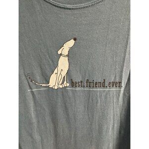 Mens XL T-Shirt Dog Print "Best Friend Ever" Design Gray Short Sleeve Unisex Com